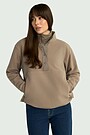 Half closure fleece sweatshirt 5 | BROWN | Audimas