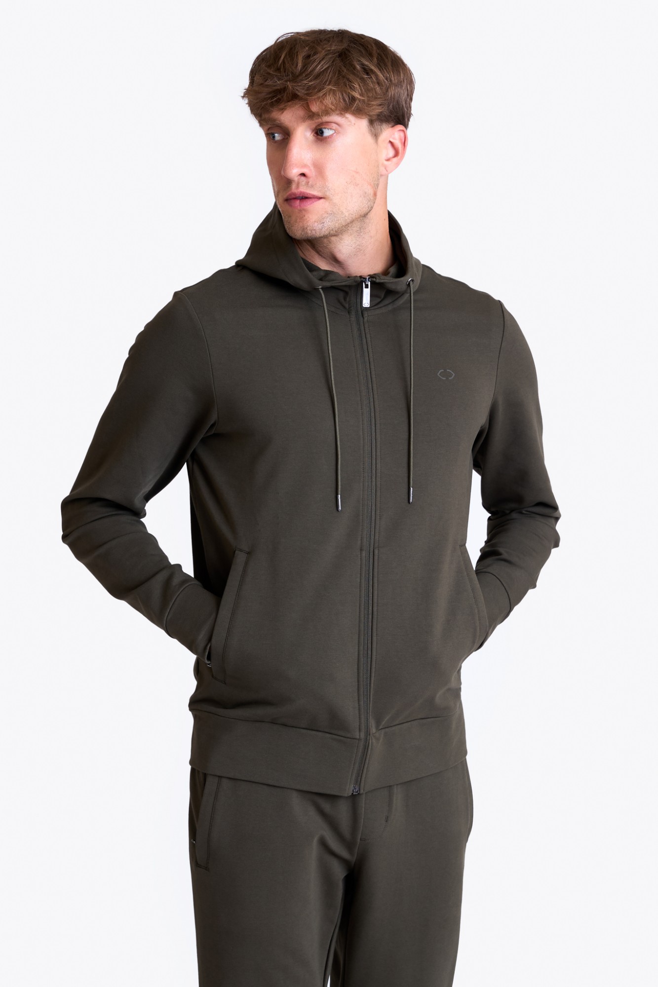 French Terry Zip Hoodie Forest - Unisex