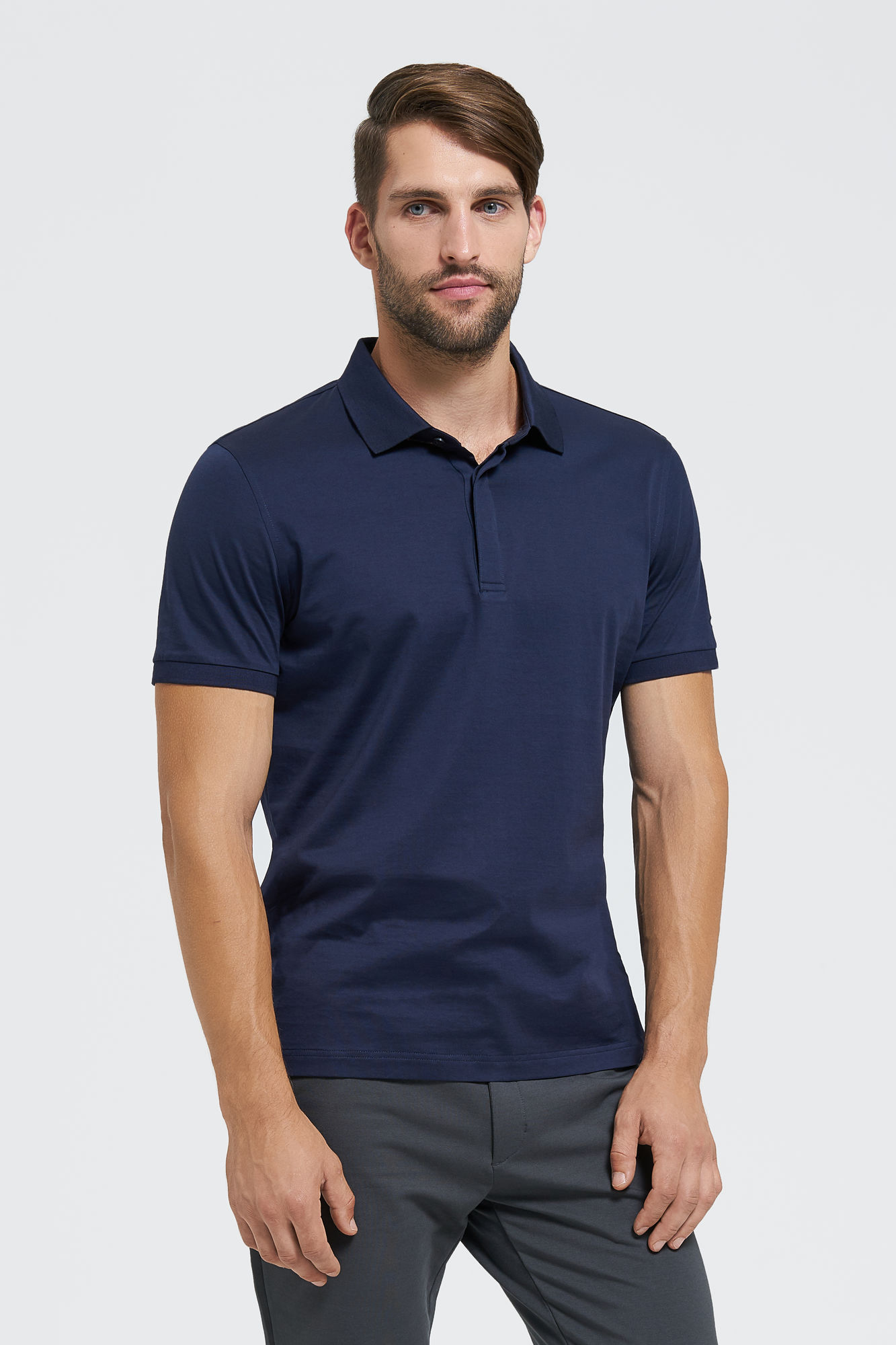 Mercerized cotton polo shirt | Audimas